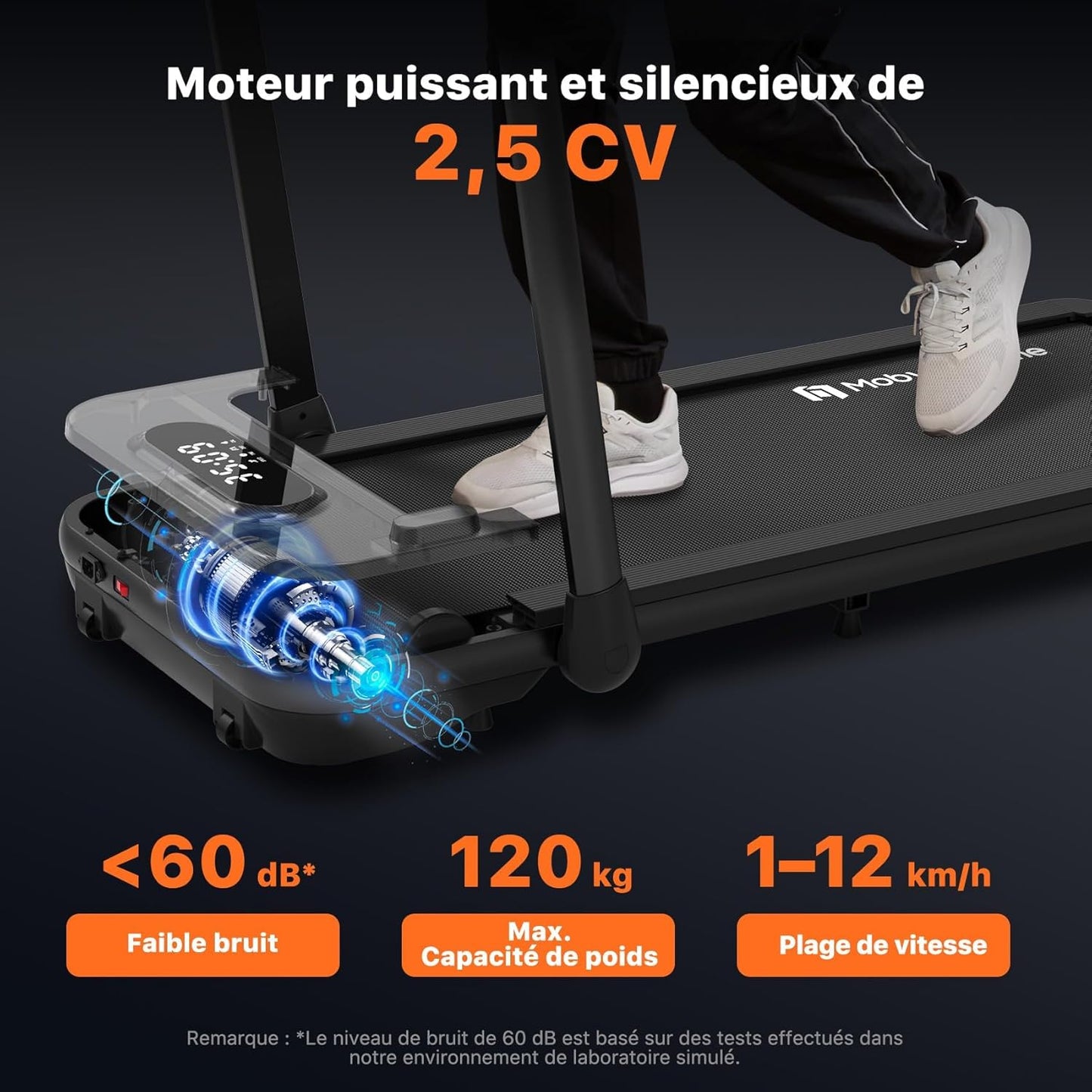 SE Smart Tapis de course pliable 3en1 12 km/h pour maison et bureau