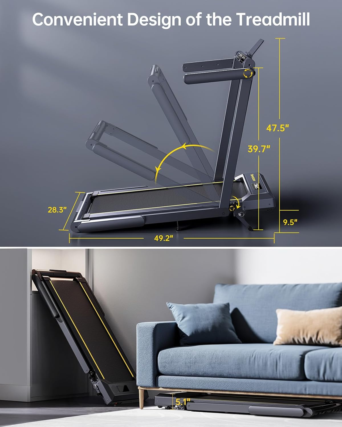 TP5 Pro S Tapis de Course Pliable 16 km/h inclinable 12%