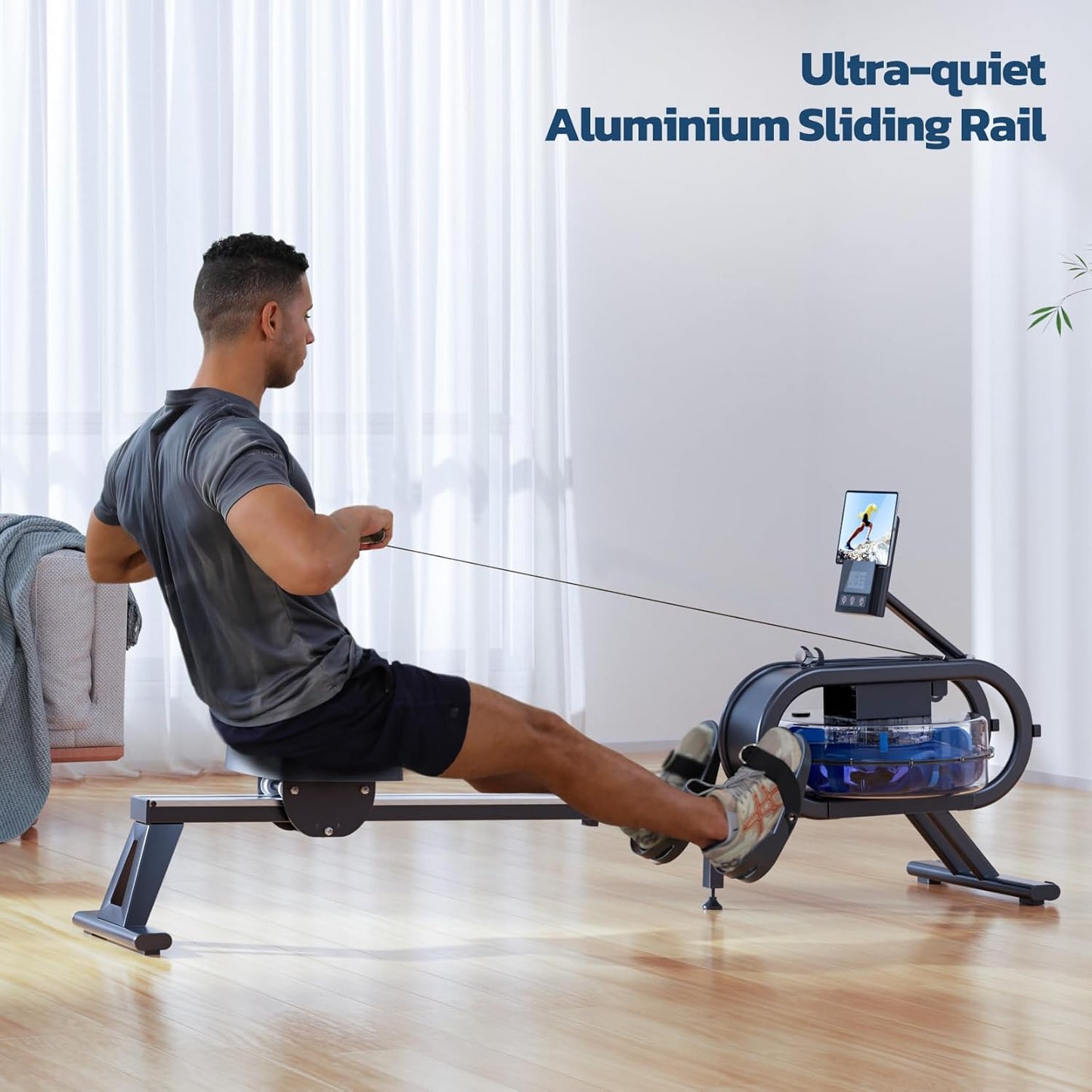 AquaLite Rameur à eau d'appartement 16 Niveaux de Résistance