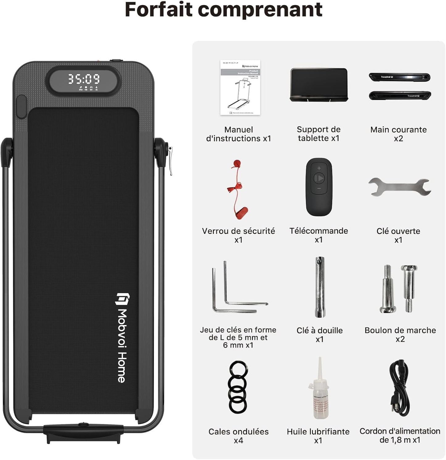 SE Smart Tapis de course pliable 3en1 12 km/h pour maison et bureau