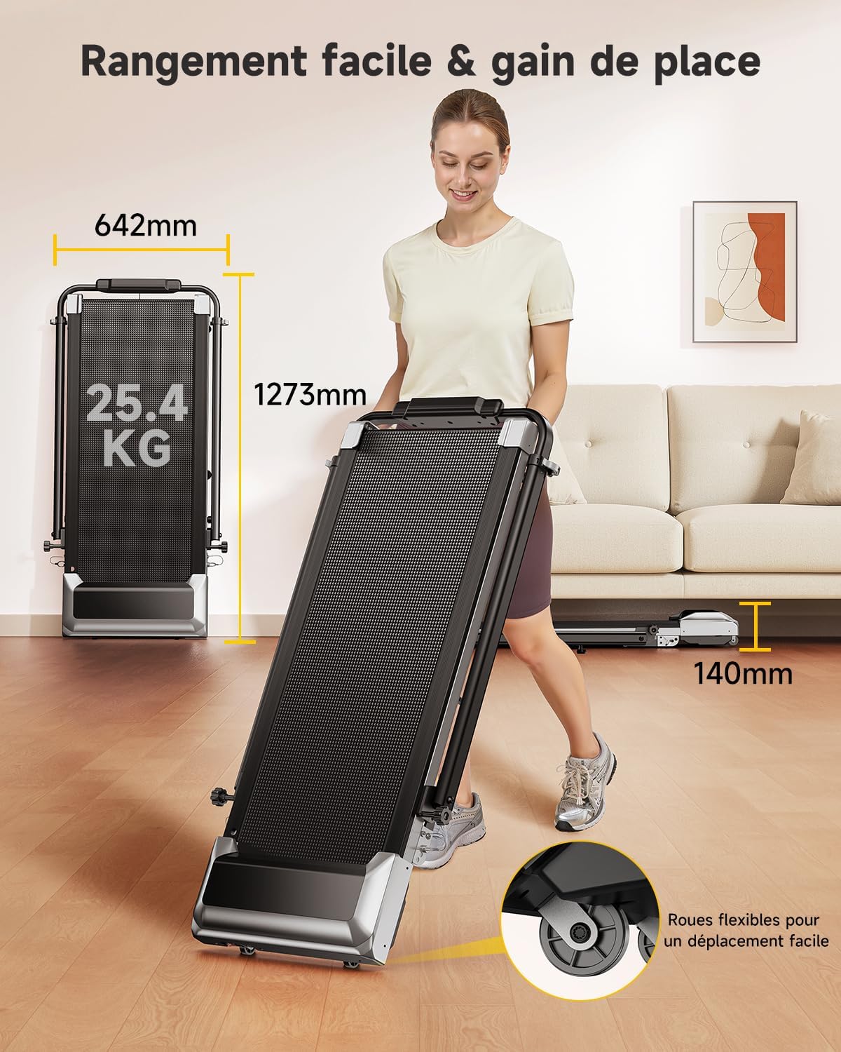 TP6 Run Tapis de Course Pliable 12 km/h avec Inclinaison 12%