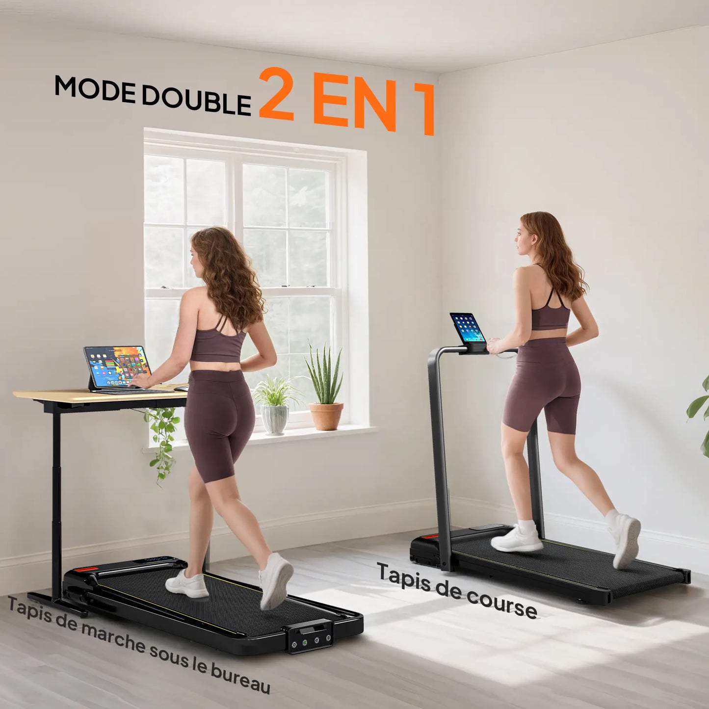 A90 Lite Tapis de marche et course 2 en 1 pliable 6 km/h 2.0 HP