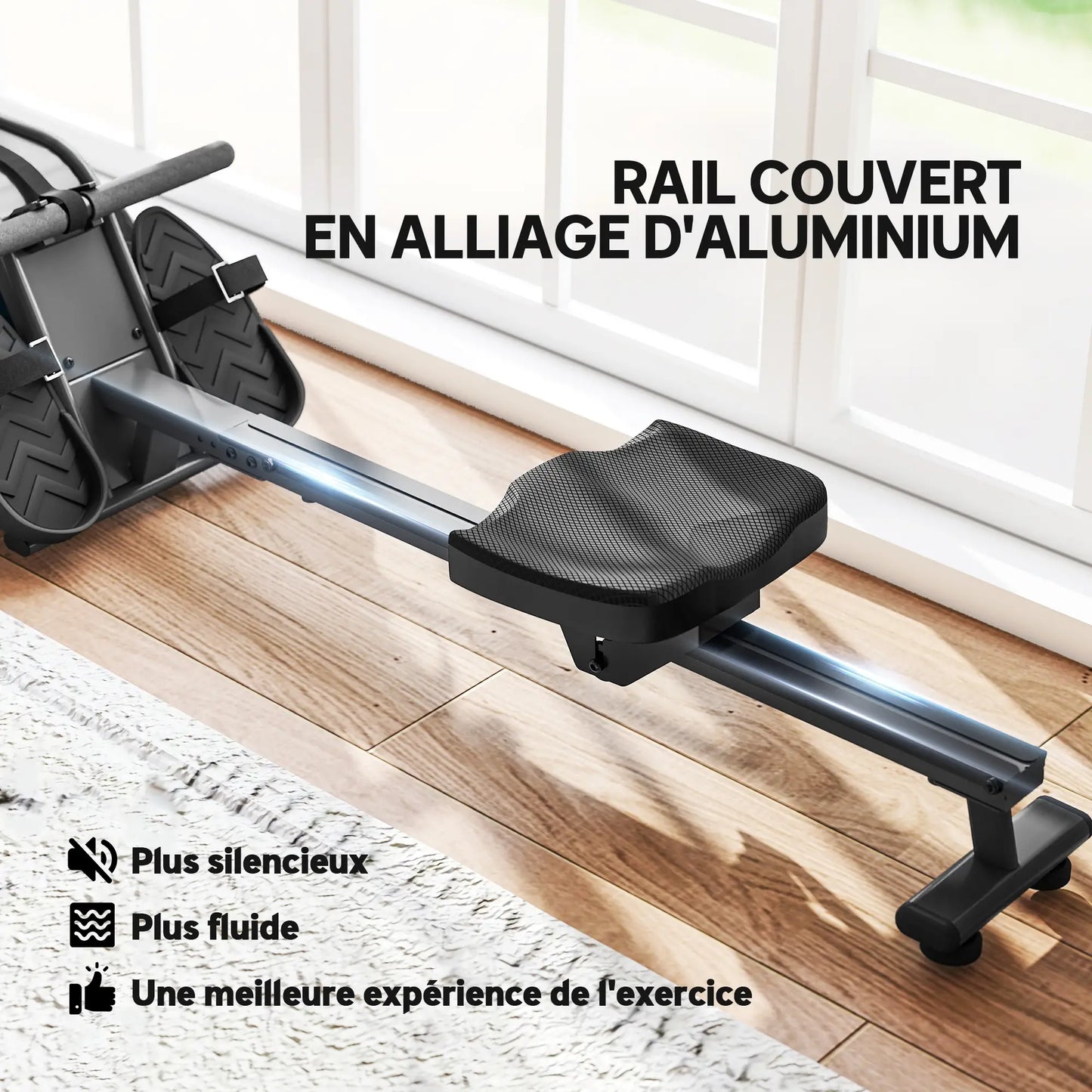 AquaElite ProS Rameur à eau d'appartement 6 Niveaux de Résistance