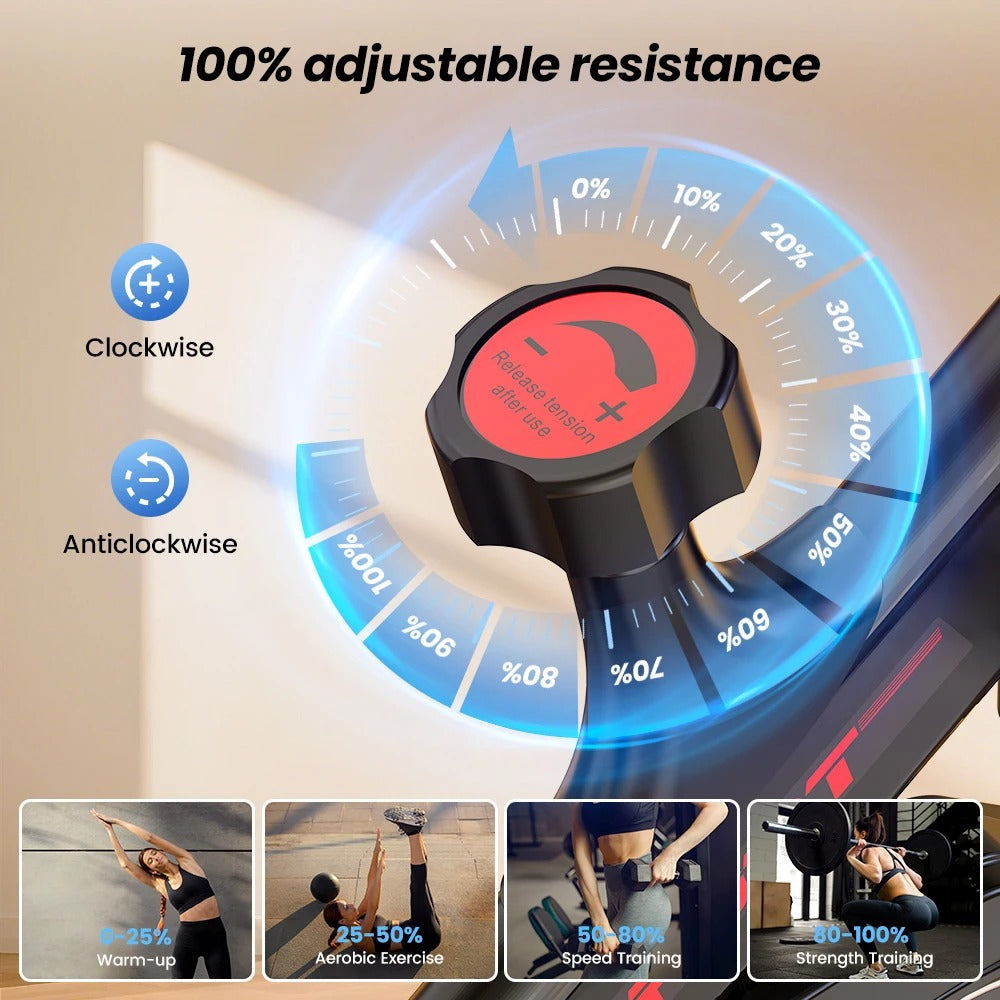 QK101 Vélo d'appartement Sliencieux avec Ecran LCD